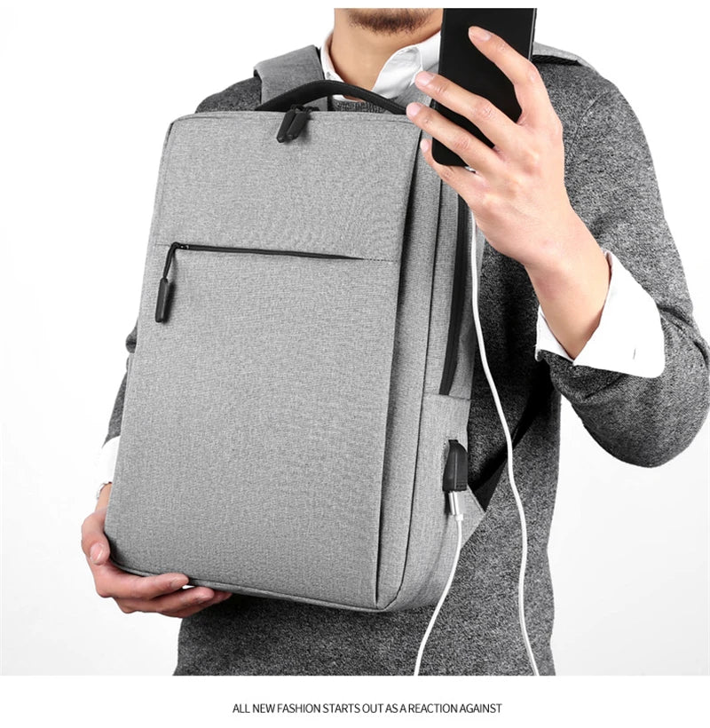 15.6" Waterproof Nylon Laptop Backpack with USB Charging Port