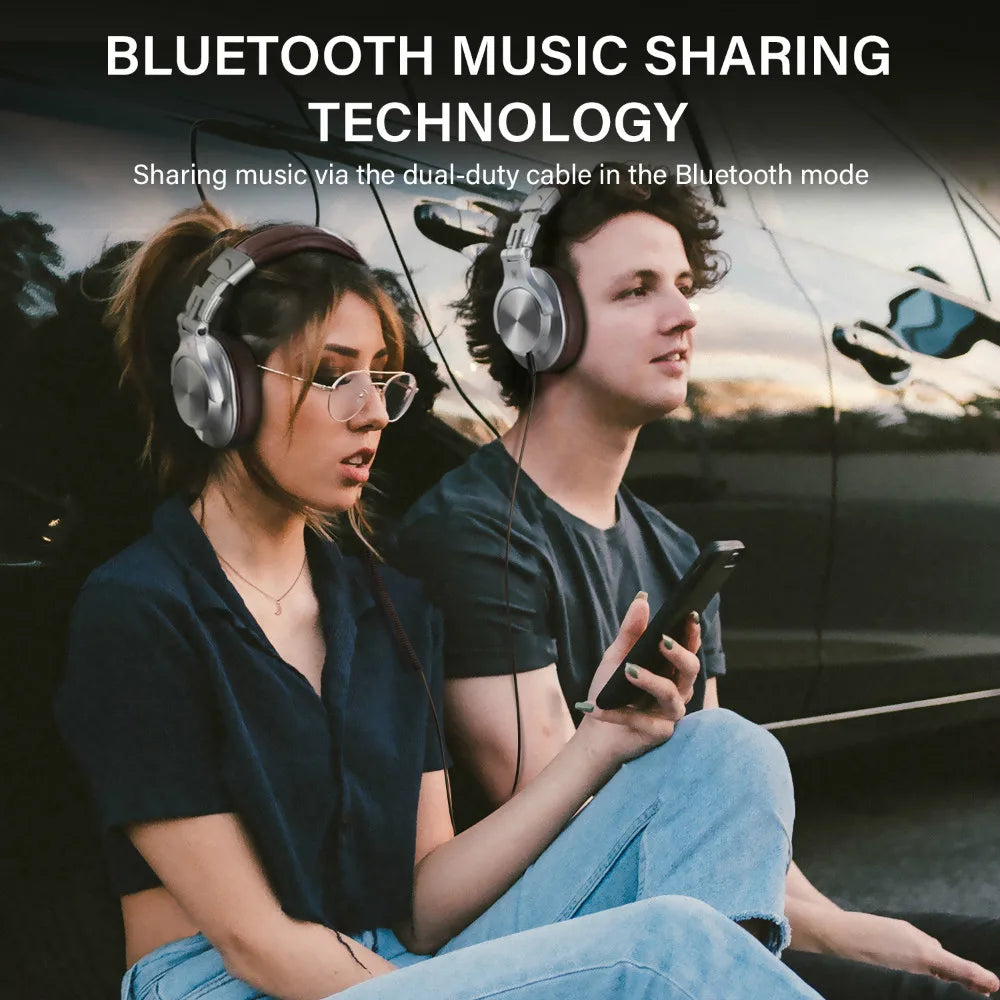 Wired & Wireless Bluetooth 5.2 Over-Ear Headphones with Mic