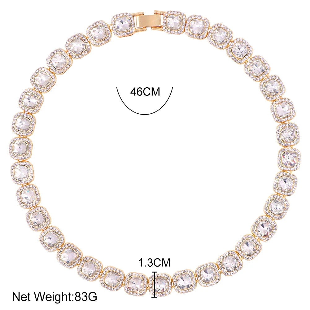 Hip Hop Iced Out Cuban Link Chain Necklace – Gold & Silver Men’s Gift