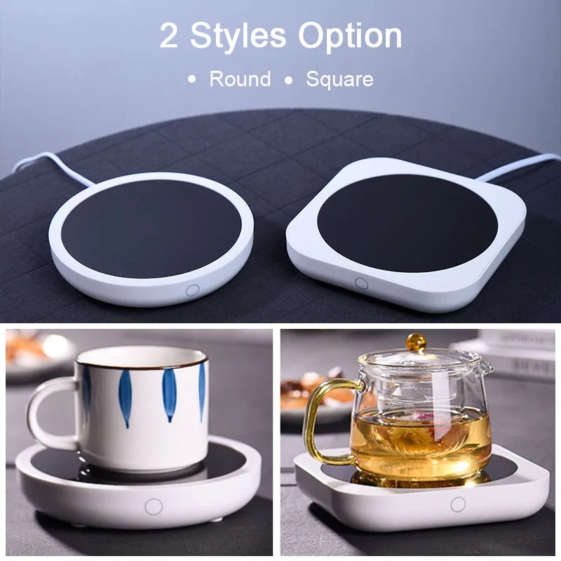 Electric Coffee Mug Warmer – 80°C Heating Plate for Desk Use