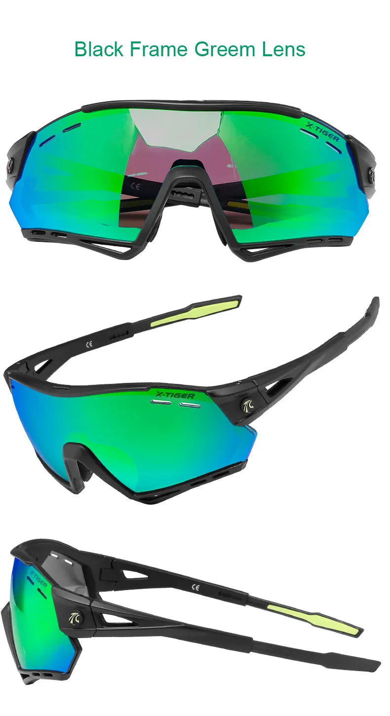 5-Lens Polarized Cycling Glasses – UV Protection Sports Eyewear