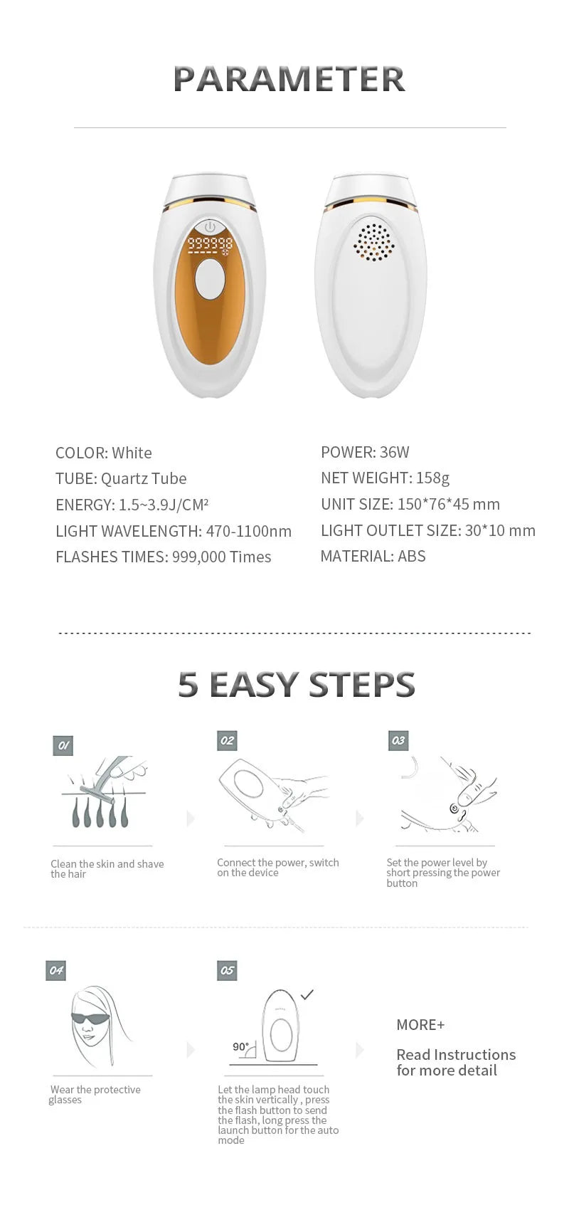 IPL Laser Hair Removal Epilator – Painless Permanent Hair Trimmer