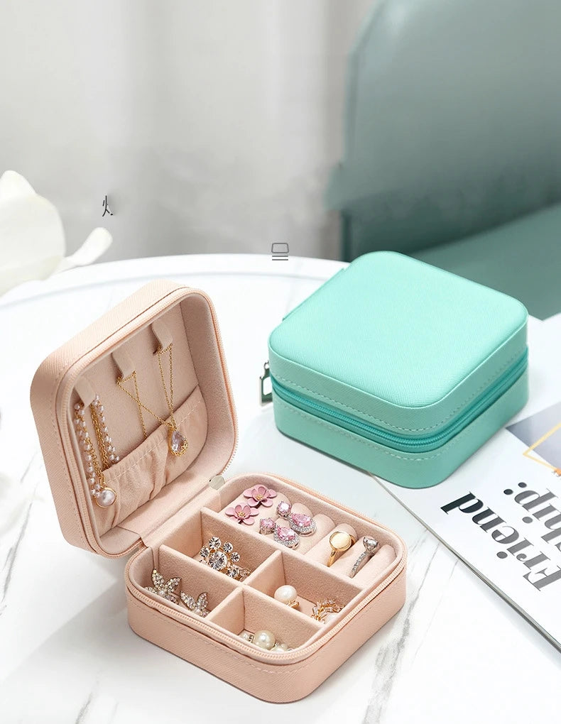 Mini Jewelry Storage Box for Women – Travel PU Leather Case