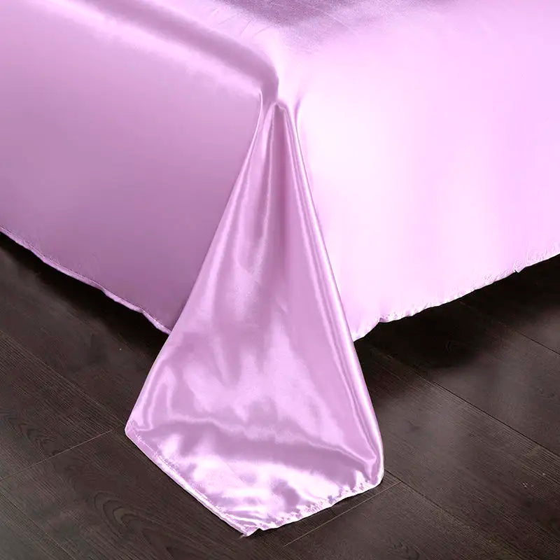 Summer Ice Cool Satin Smooth Flat Bed Sheet – Double Bedding