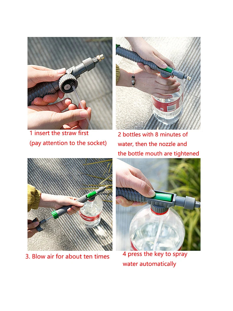 Manual High-Pressure Sprayer with Adjustable Nozzle for Garden Use