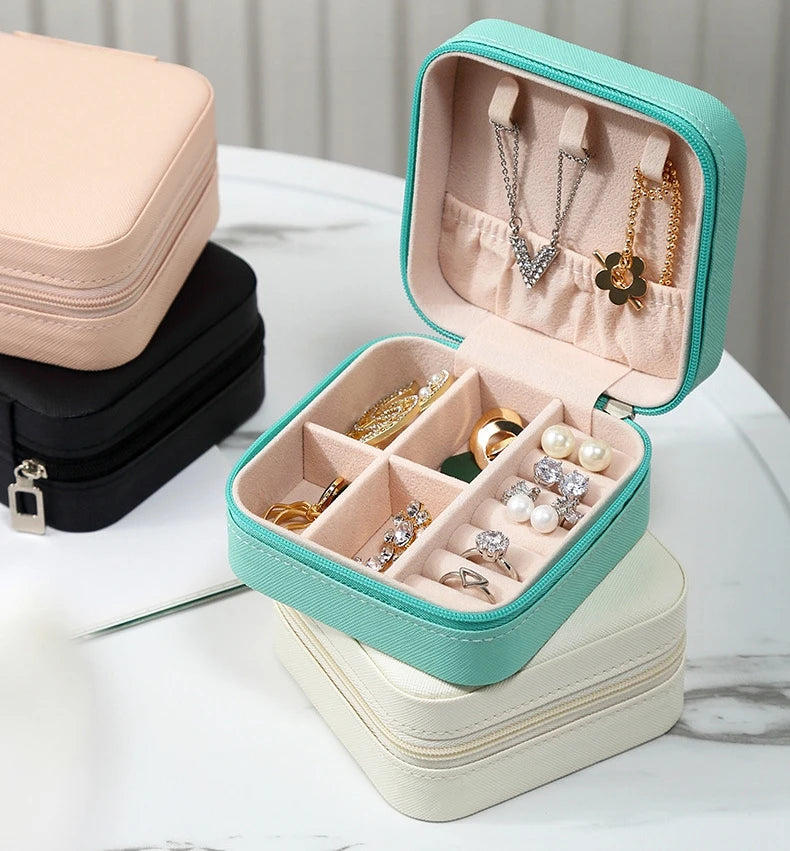 Mini Jewelry Storage Box for Women – Travel PU Leather Case