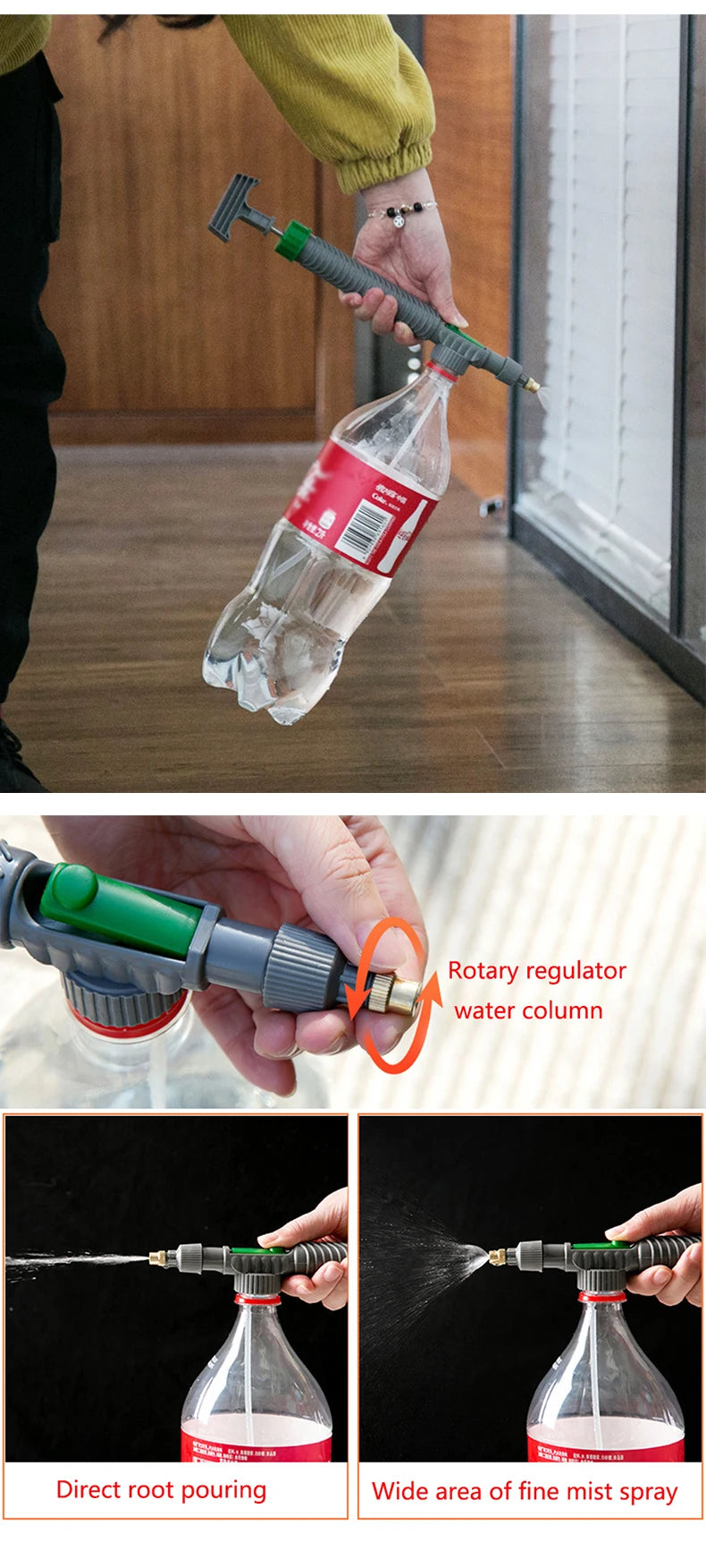 Manual High-Pressure Sprayer with Adjustable Nozzle for Garden Use