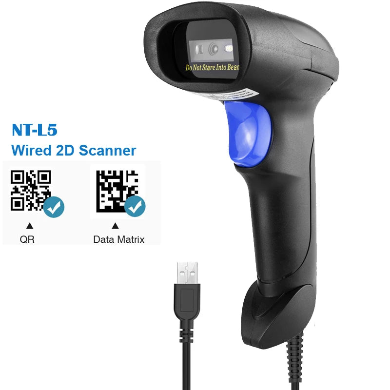 Wireless Handheld Barcode Scanner & Bluetooth 1D/2D QR Reader