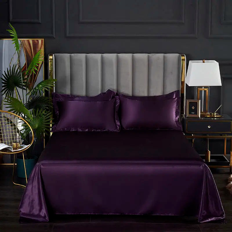 Summer Ice Cool Satin Smooth Flat Bed Sheet – Double Bedding