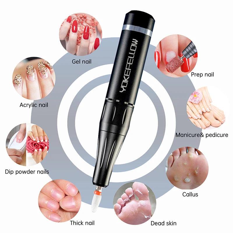 35000RPM Electric Nail Drill – Rechargeable Manicure Gel Polisher