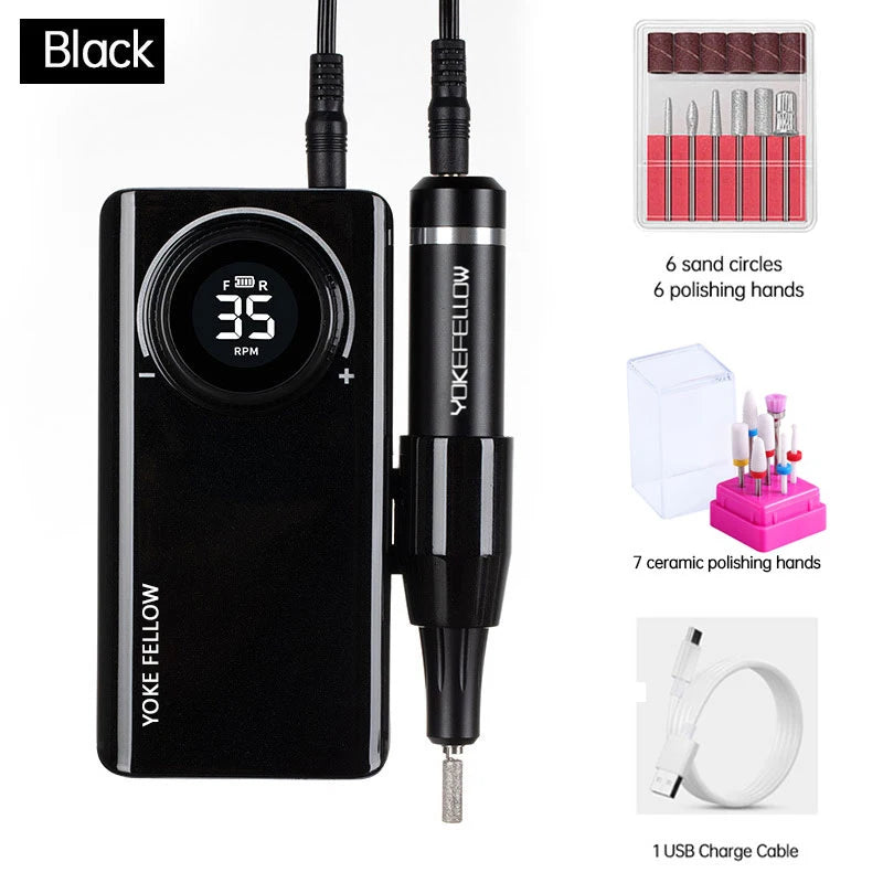 35000RPM Electric Nail Drill – Rechargeable Manicure Gel Polisher