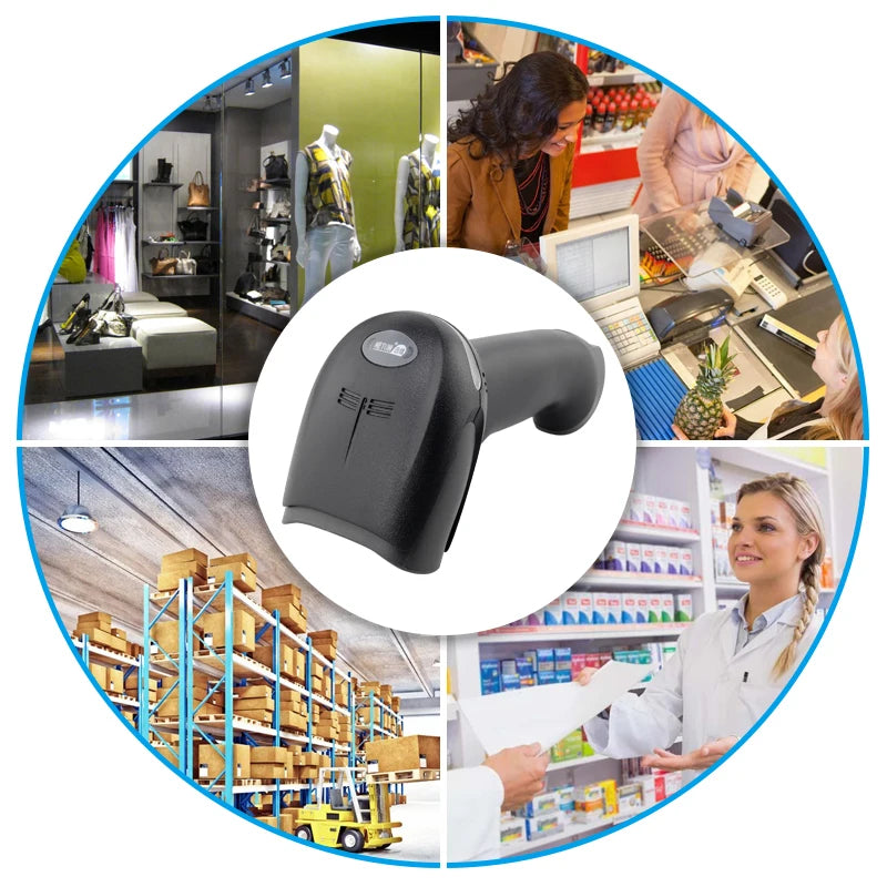 Wireless Handheld Barcode Scanner & Bluetooth 1D/2D QR Reader