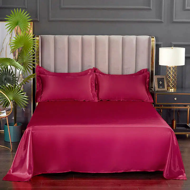 Summer Ice Cool Satin Smooth Flat Bed Sheet – Double Bedding