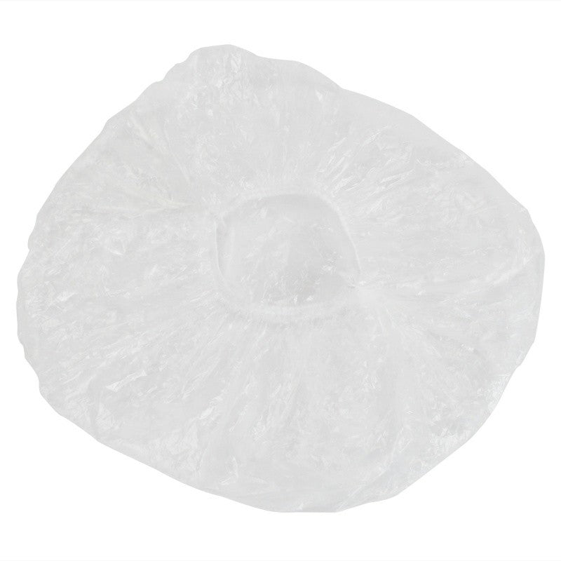 100PCS Elastic Clear Bathing Hair Care Protector Hat Disposable Shower Cap