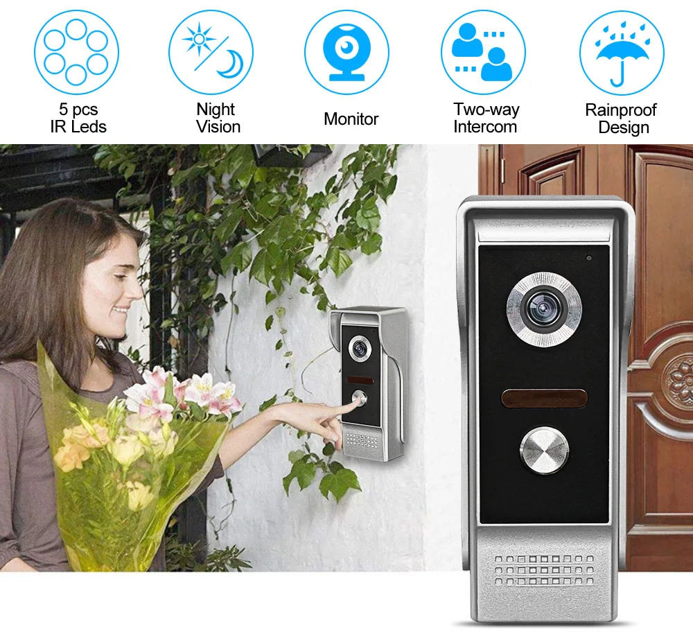 700TVL Waterproof Video Doorbell – Intercom & IR Night Vision