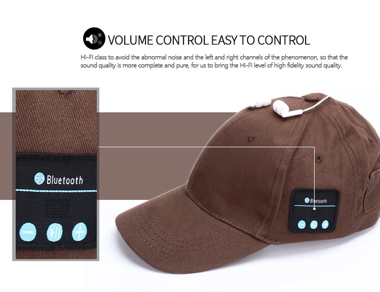 Bluetooth 5.0 Music Cap with Wireless Headphones – Sport & Calls