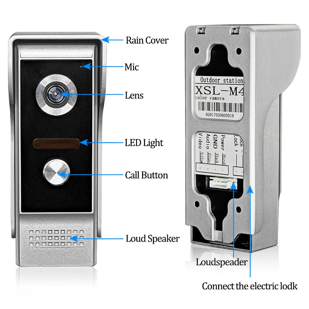 700TVL Waterproof Video Doorbell – Intercom & IR Night Vision