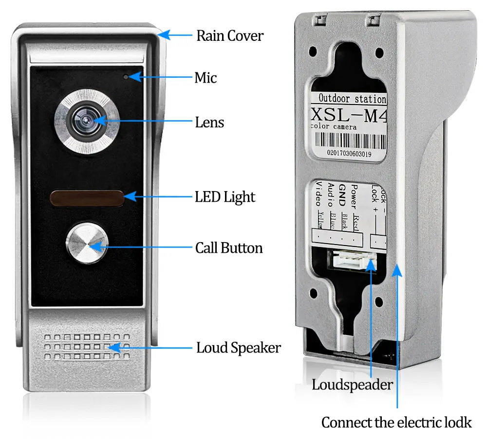 700TVL Waterproof Video Doorbell – Intercom & IR Night Vision