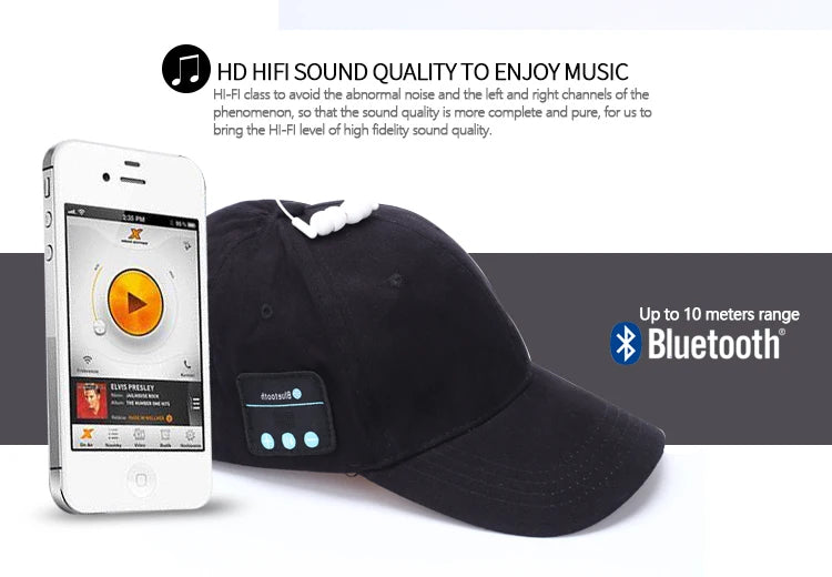 Bluetooth 5.0 Music Cap with Wireless Headphones – Sport & Calls