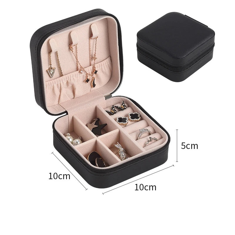 Mini Jewelry Storage Box for Women – Travel PU Leather Case