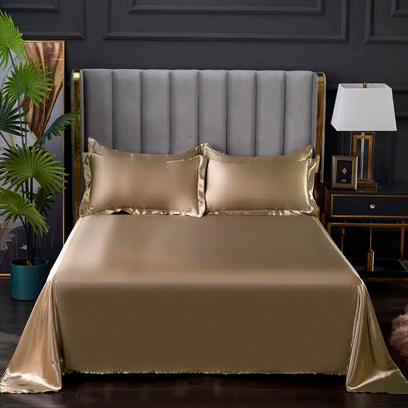 Summer Ice Cool Satin Smooth Flat Bed Sheet – Double Bedding
