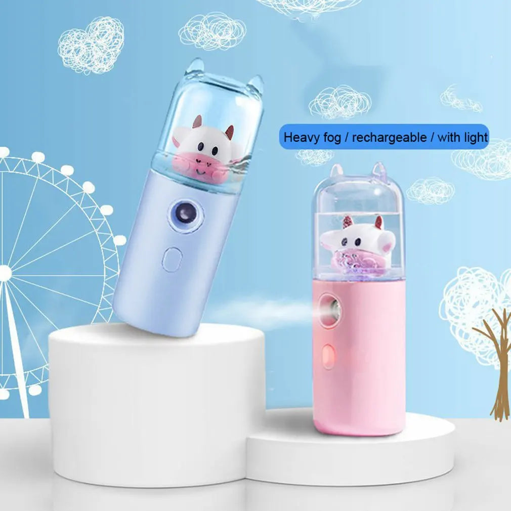 Cute Cow USB Nano Mist Sprayer & Humidifier for Skin Hydration