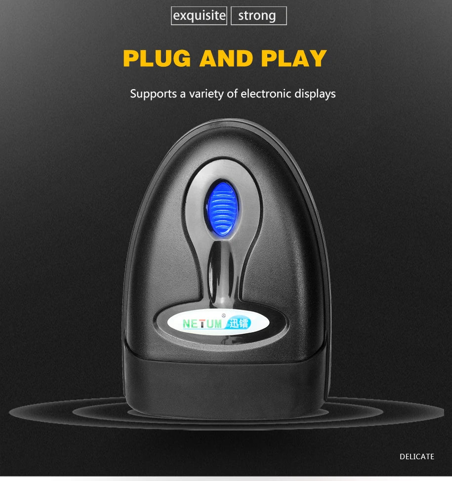 Wireless Handheld Barcode Scanner & Bluetooth 1D/2D QR Reader