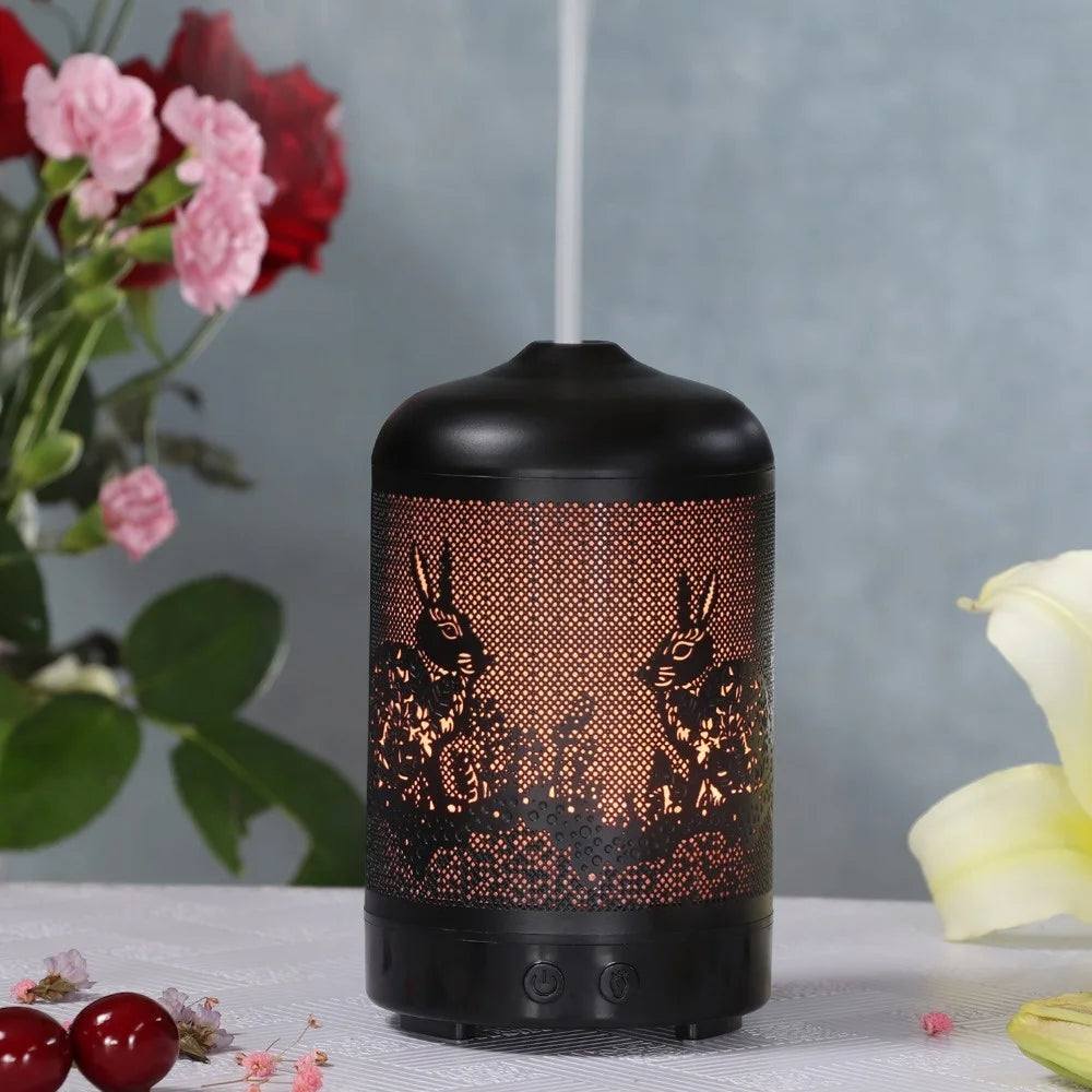 100ml Ultrasonic Aroma Diffuser – Metal Design & 7-Color LED