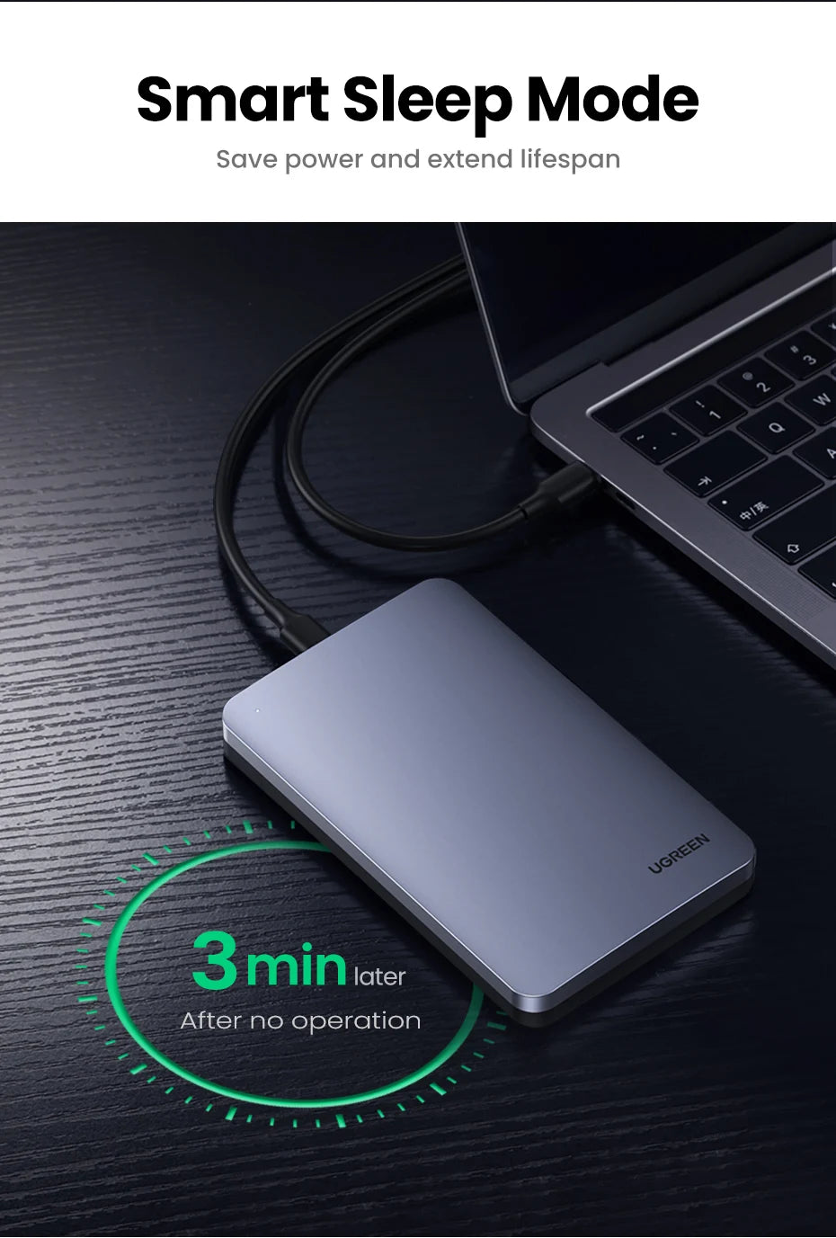 2.5" SATA to USB-C 3.1 Gen 2 HDD SSD Enclosure Aluminum Case