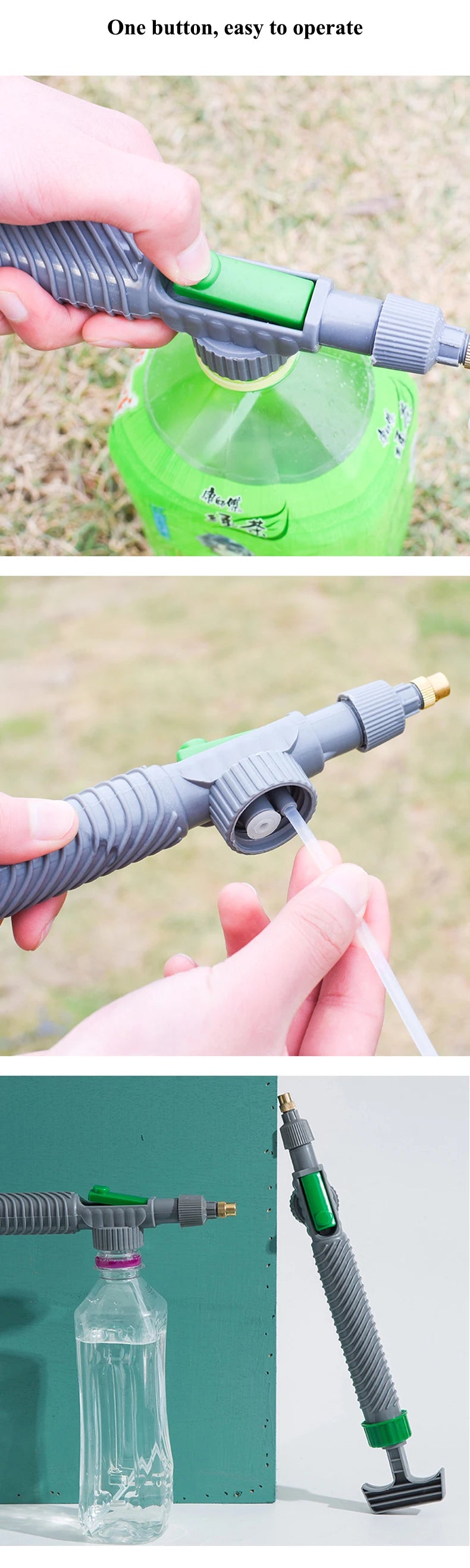Manual High-Pressure Sprayer with Adjustable Nozzle for Garden Use