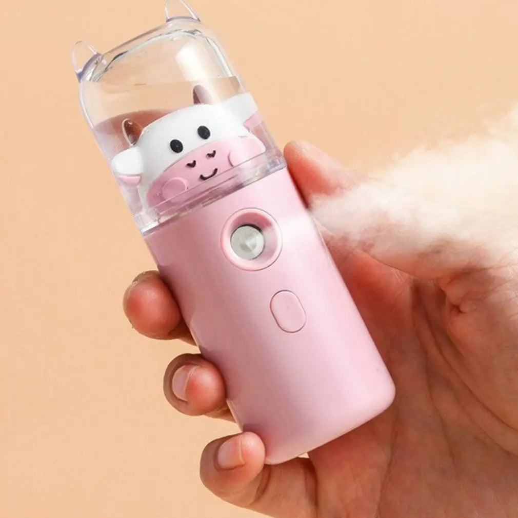 Cute Cow USB Nano Mist Sprayer & Humidifier for Skin Hydration