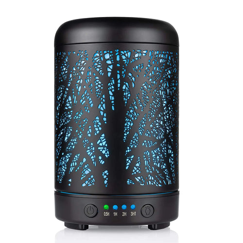 100ml Ultrasonic Aroma Diffuser – Metal Design & 7-Color LED