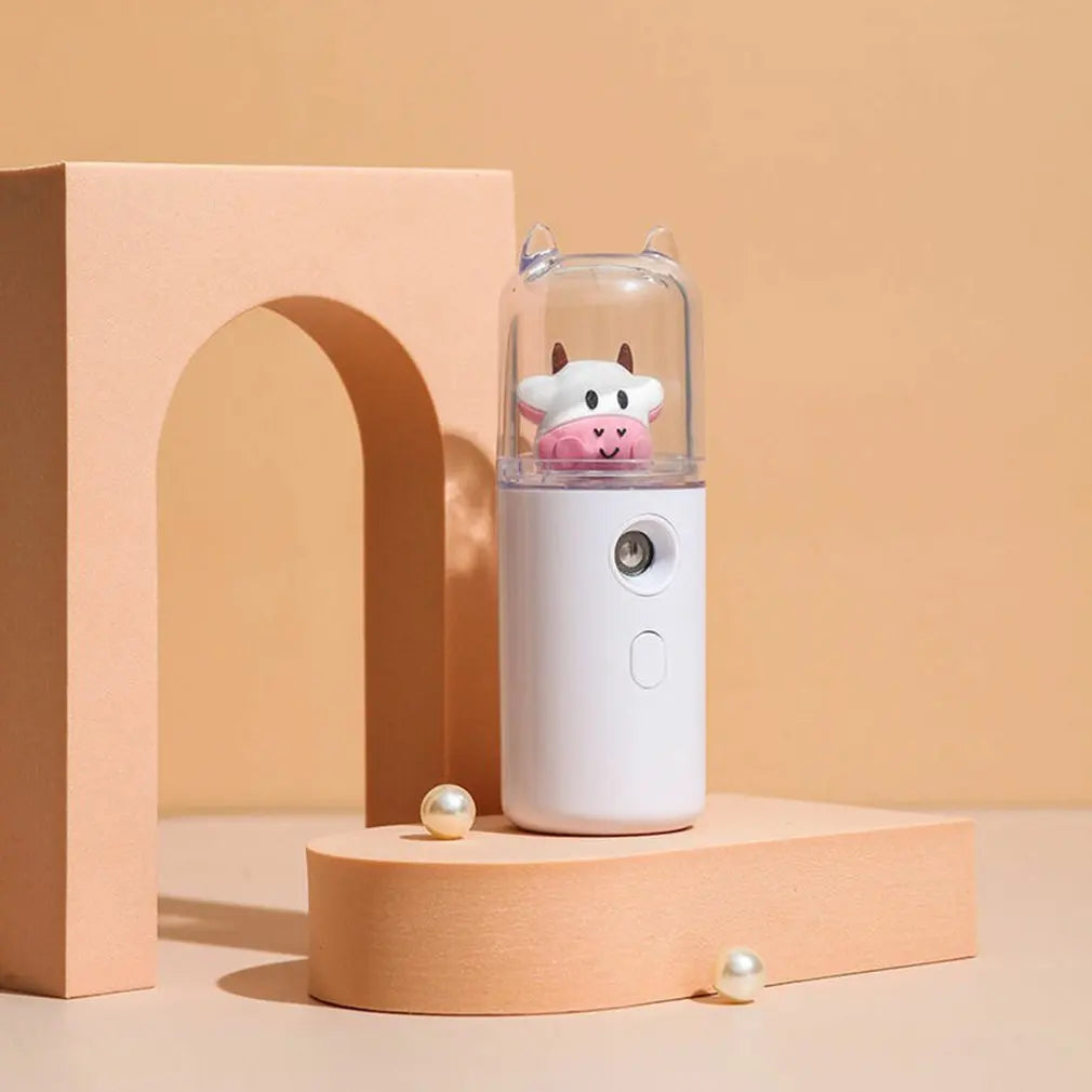 Cute Cow USB Nano Mist Sprayer & Humidifier for Skin Hydration