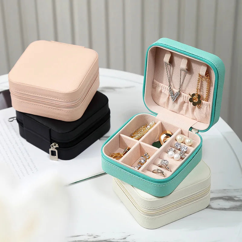 Mini Jewelry Storage Box for Women – Travel PU Leather Case