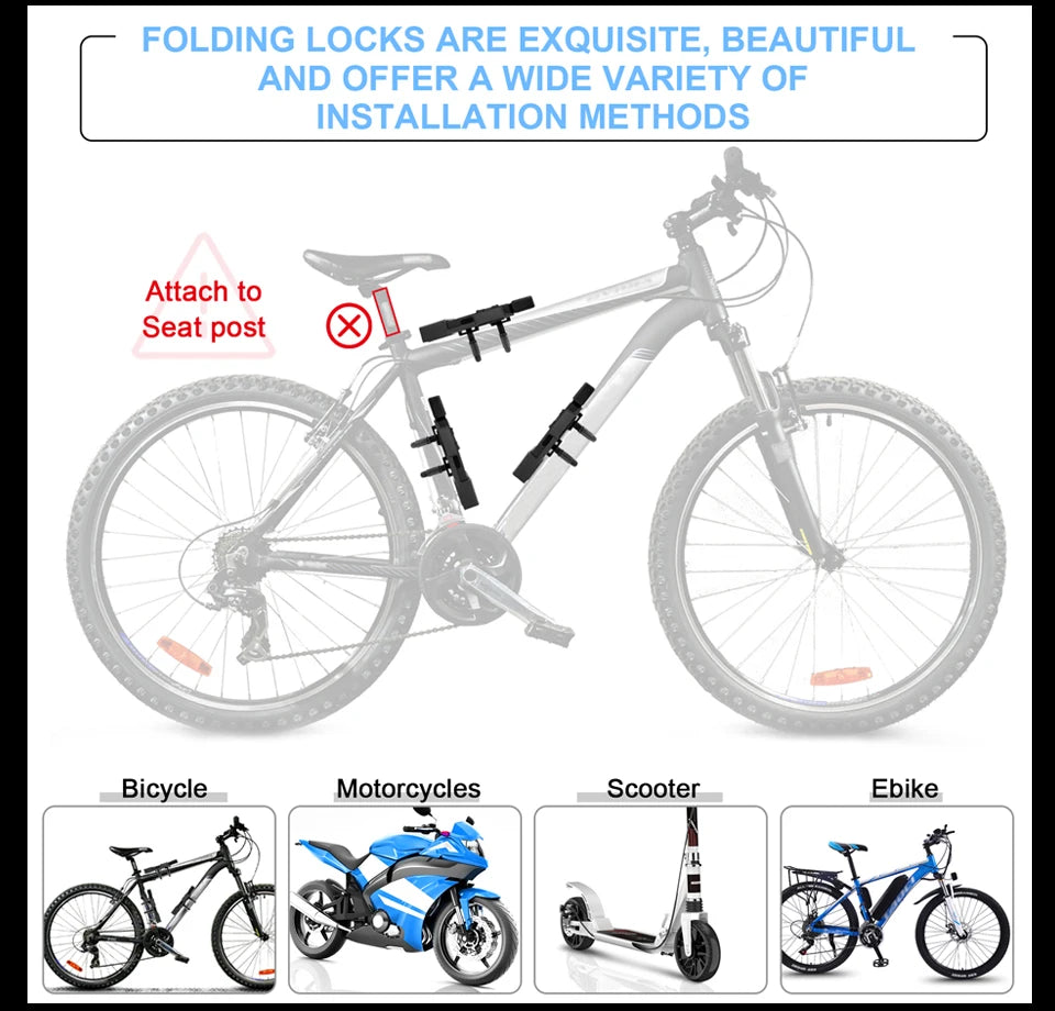 Foldable Bicycle Lock – High Security Anti-Theft Bike Accessory