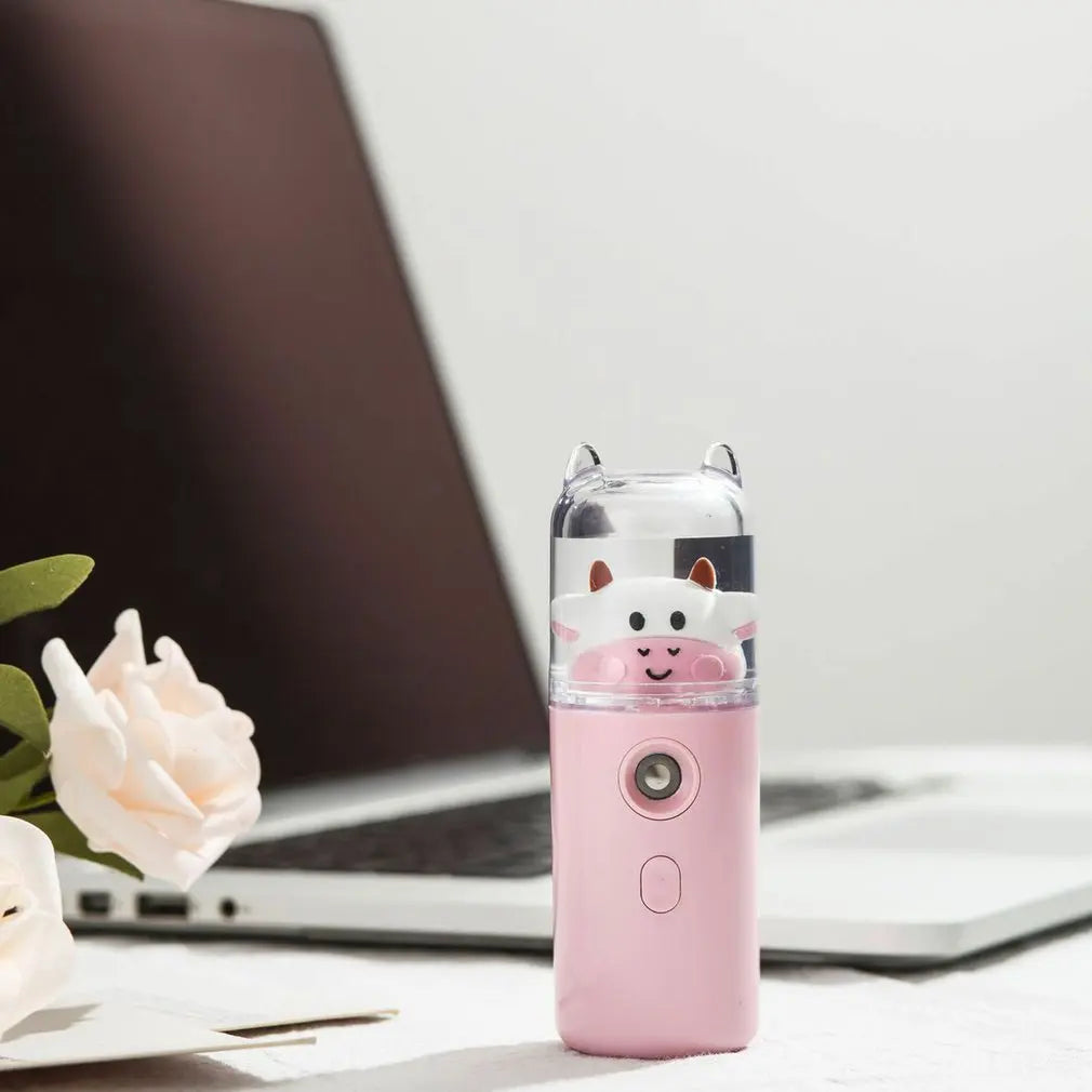 Cute Cow USB Nano Mist Sprayer & Humidifier for Skin Hydration