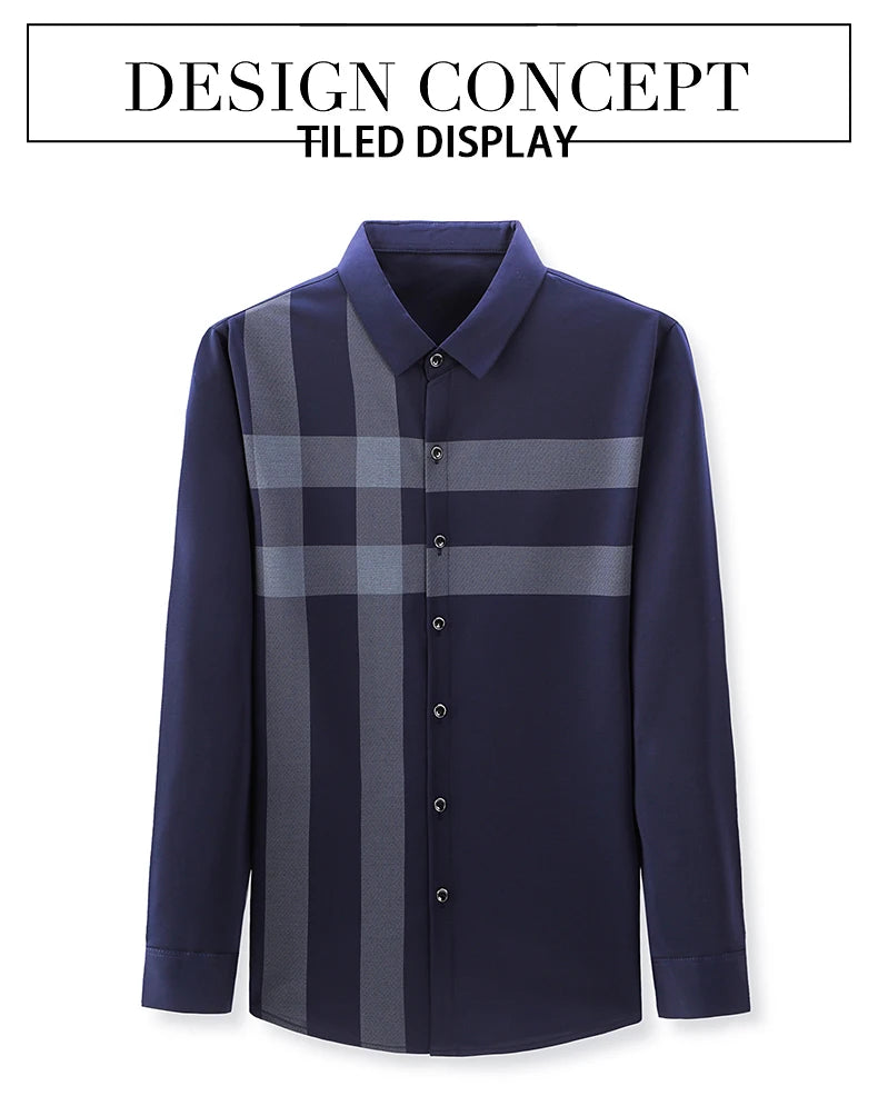 Men’s Striped Vintage Shirt – Long Sleeve Spring/Autumn Casual Top