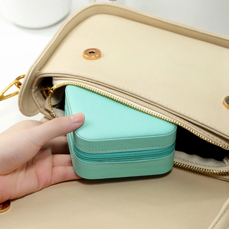 Mini Jewelry Storage Box for Women – Travel PU Leather Case