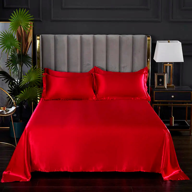 Summer Ice Cool Satin Smooth Flat Bed Sheet – Double Bedding