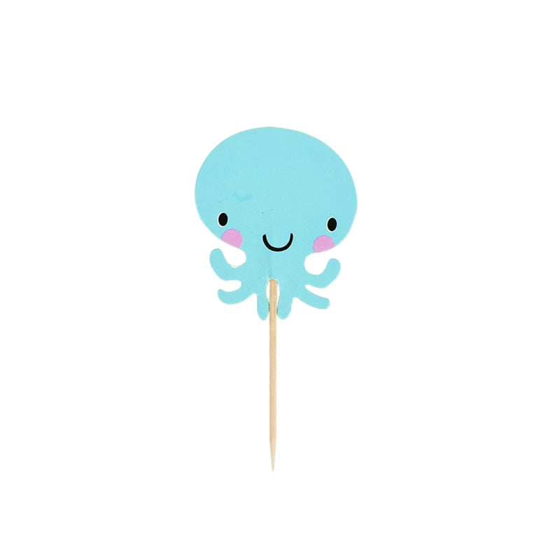 24pcs Ocean Cupcake Toppers – Under the Sea Party Decorations