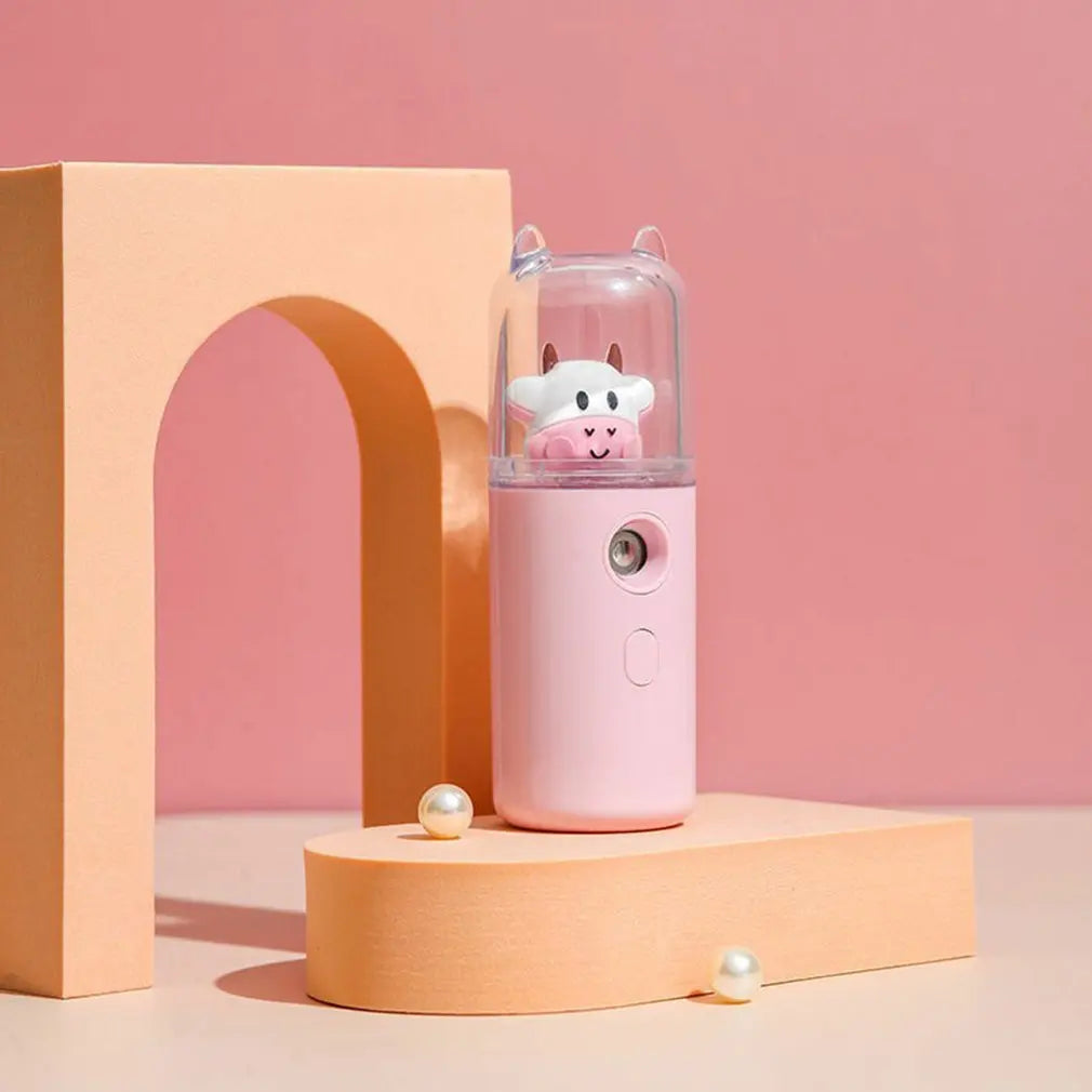 Cute Cow USB Nano Mist Sprayer & Humidifier for Skin Hydration