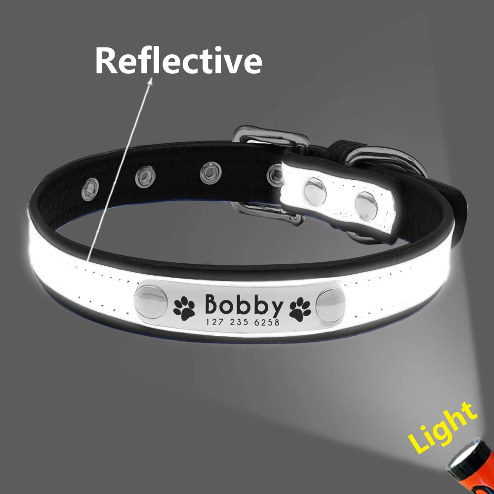 Custom Leather Pet Collar – Engraved Rhinestone Dog Collar