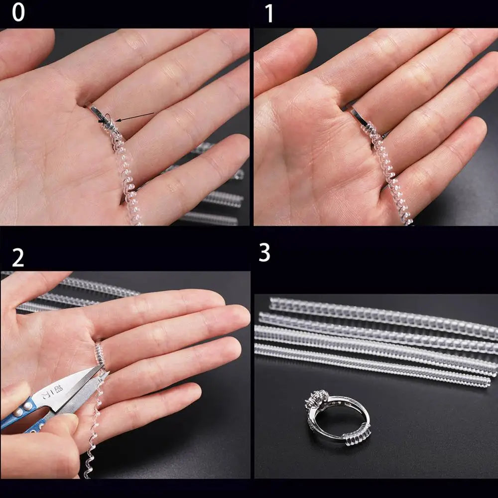 4pcs Ring Size Adjuster – Spiral Coil Guard for Loose Rings