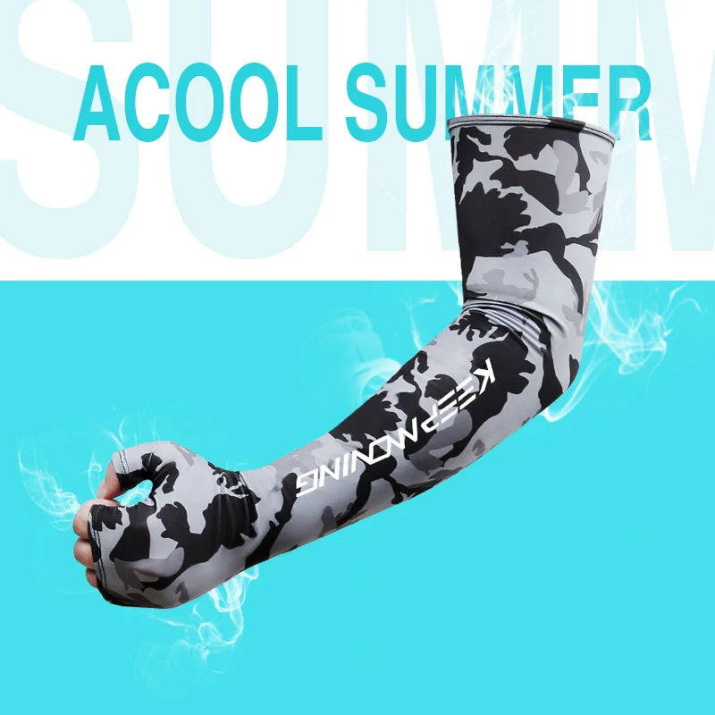 Ice Silk Arm Sleeves –UV Sun Protection for Men & Women Outdoor Sports