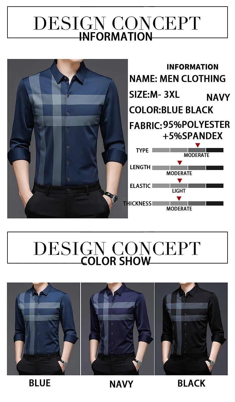 Men’s Striped Vintage Shirt – Long Sleeve Spring/Autumn Casual Top