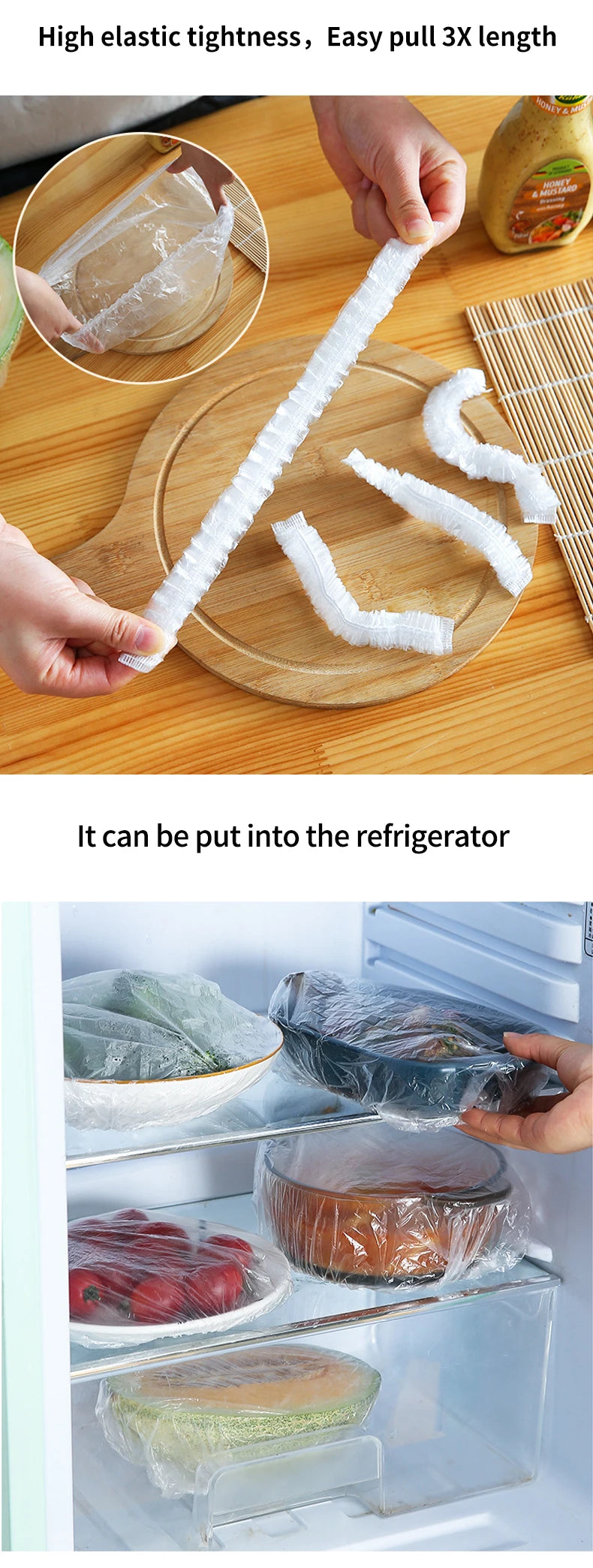 Elastic Food Covers for Bowls – Reusable Plastic Wrap Lids