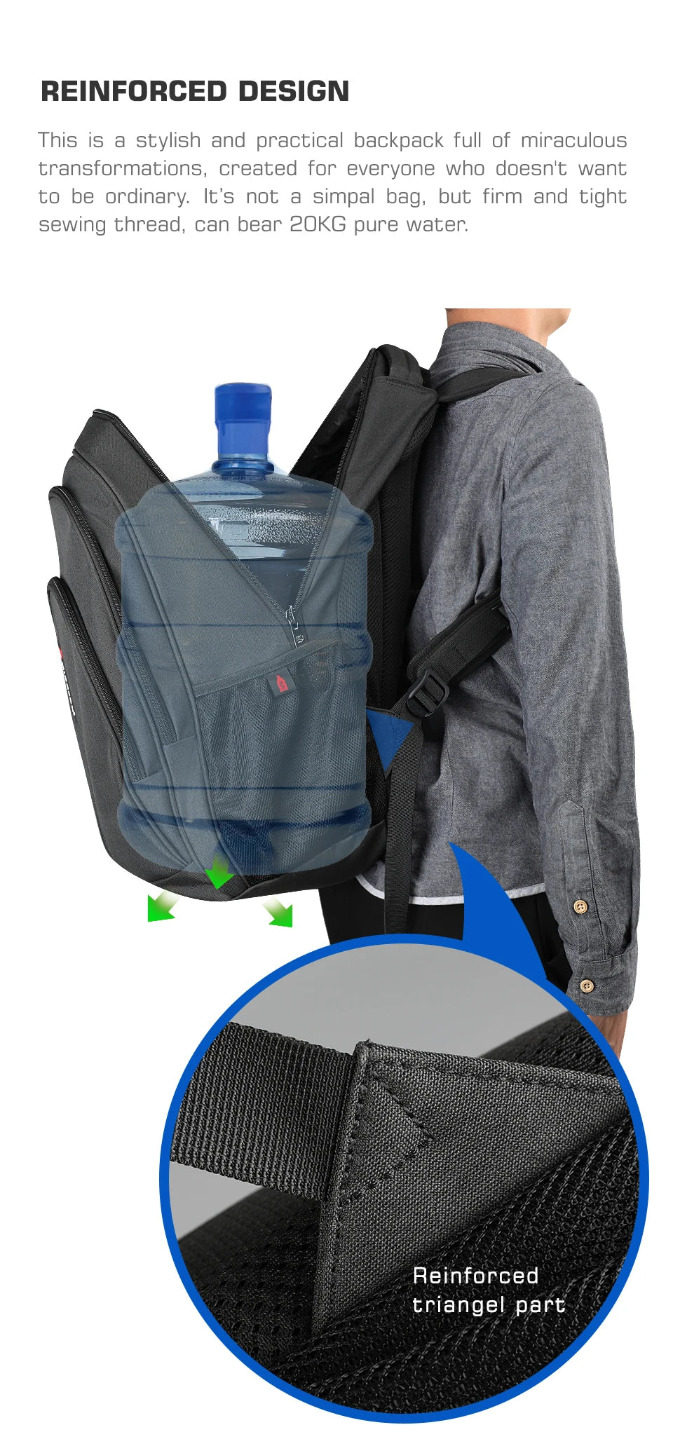 Cartmela Anti-Theft Laptop Backpack for Men