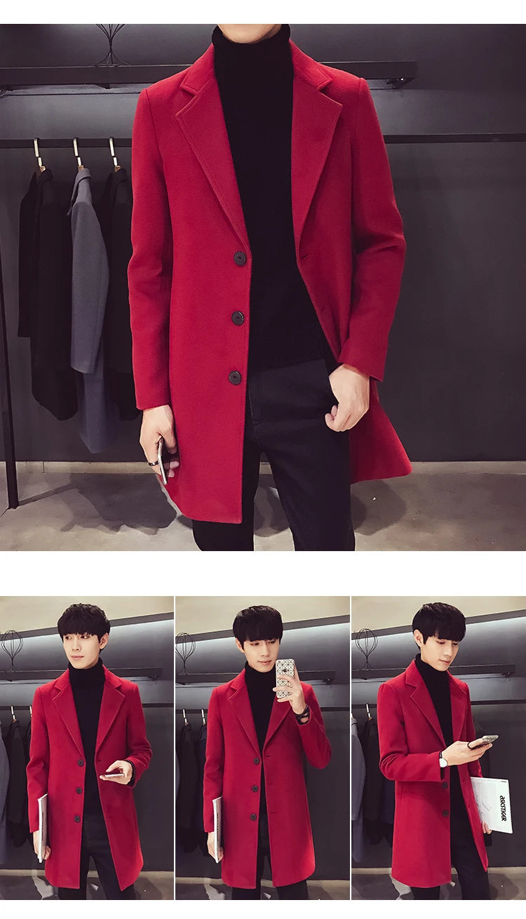 Cartmela 2024 Wool-Blend Long Coat for Men