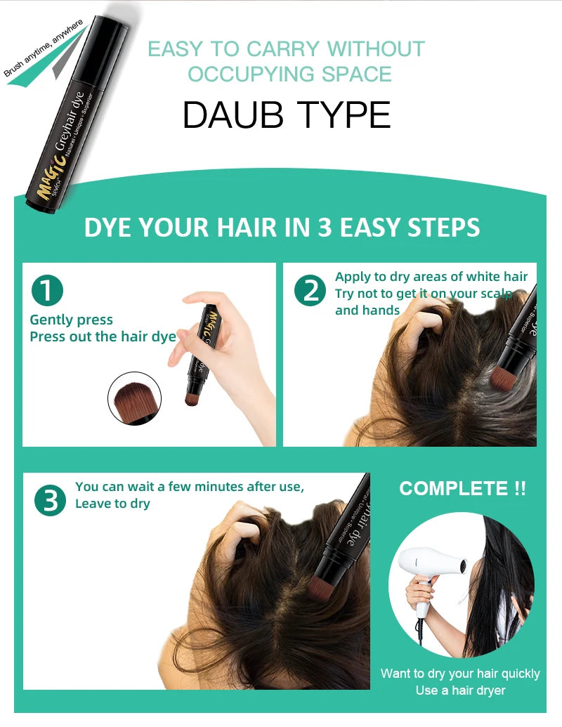 Sevich Hair Dye Pen – Root Touch-Up Stick for Black & Brown Hair