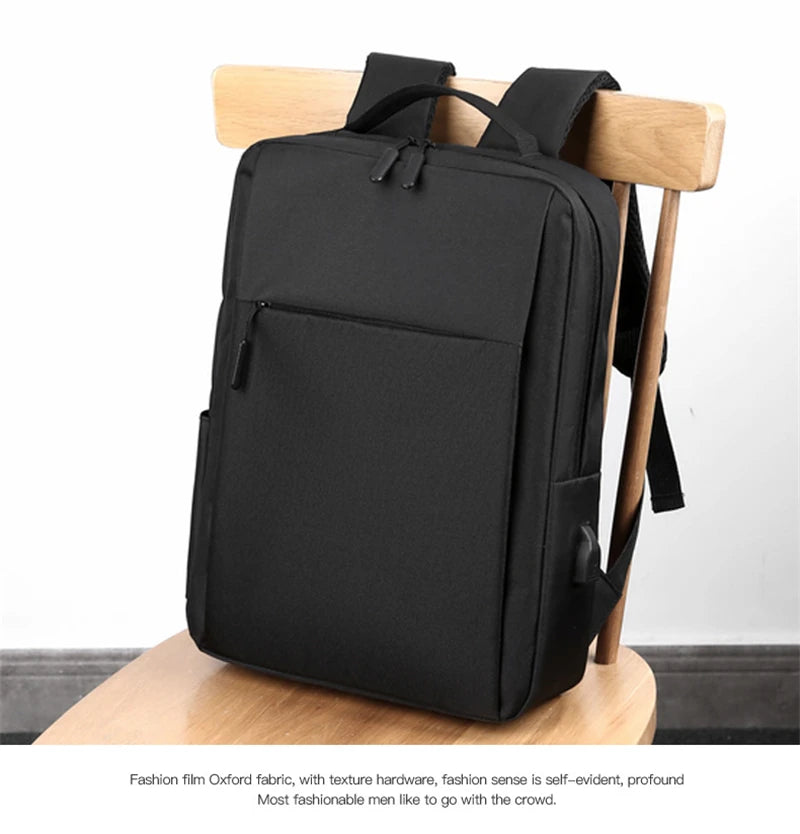 15.6" Waterproof Nylon Laptop Backpack with USB Charging Port
